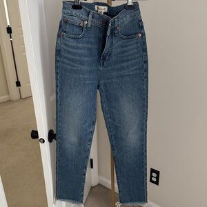 Madewell raw hem skinny jeans